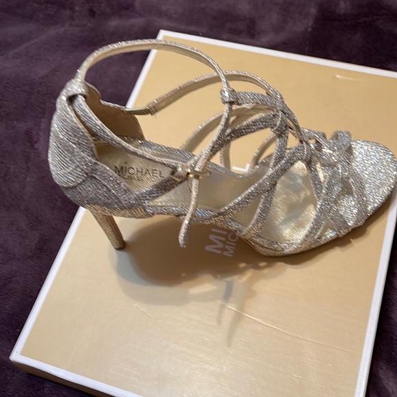 MICHAEL Michael Kors Shoes - Michael Kors silver Sandra Platform heels